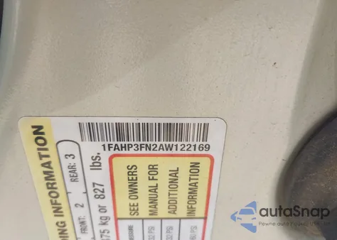 2010 Ford Focus Se from USA, damaged, VIN 1FAHP3FN2AW122169